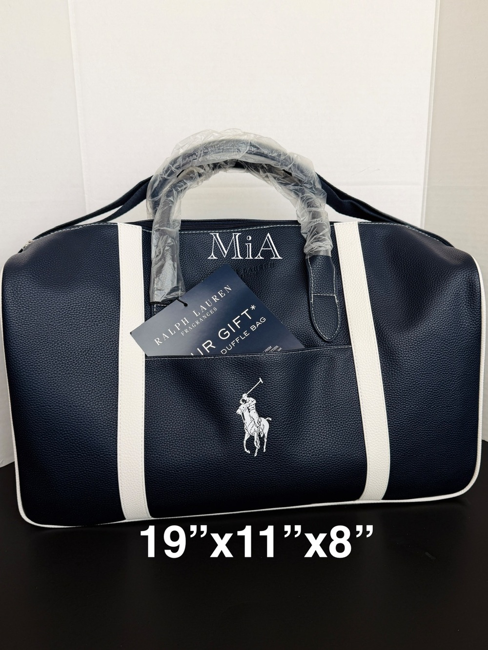 Ralph Lauren Polo Travel / Weekend /Gym Bag With Side Pocket + Strap (Dark Navy) - Picture 2 of 9